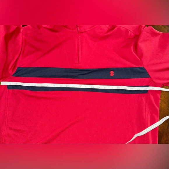 IZOD Men's 1/4 Zip Sweater Performance Wicking UPF-15 Pull Over Red Navy XL - Picture 4 of 7